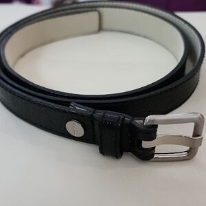 Elegant Designer Calvin Klein Black Genuine Leather Women's Belt M